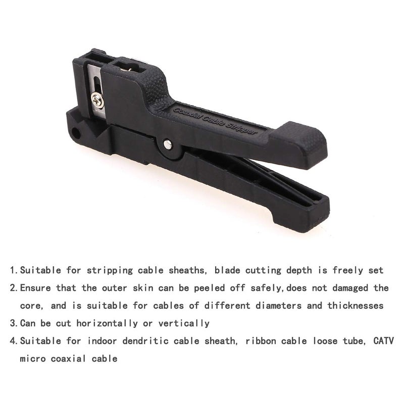 KELUSHI Fiber Optic Tool 45-165 Fiber Loose Tube Transverse Fiber Optic Buffer Tube Coaxial Cable Stripper Coax Stripping Hand Tool - Image 2
